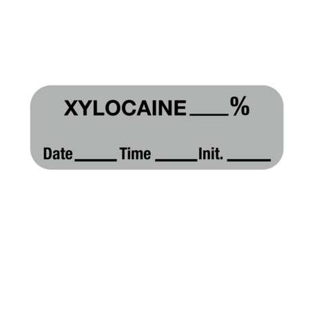 Nevs Label, Xylocaine % 1/2" x 1-1/2" Gray w/Black LANT-3042D